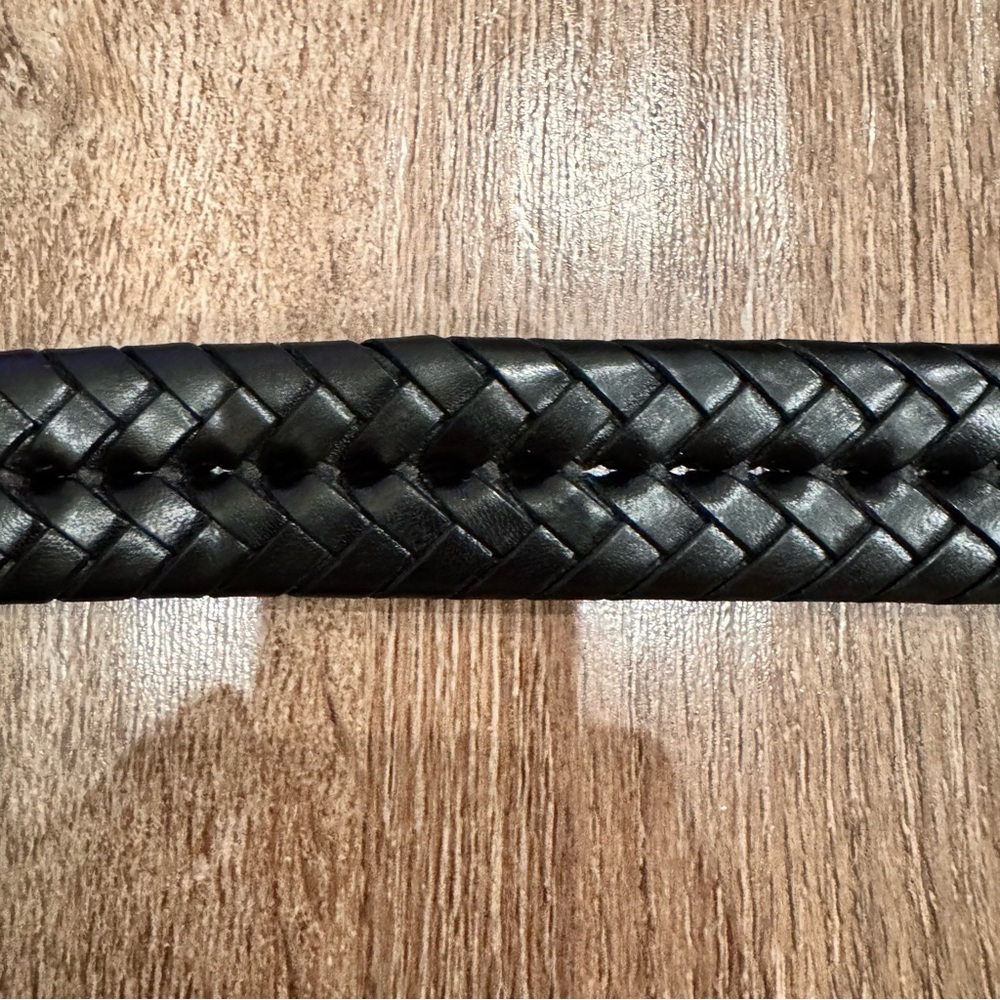 Coach Black Braided Belt with silver hardware - Picture 2 of 6